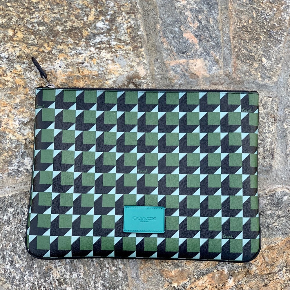 Coach Large Pouch / Clutch w/ cube print